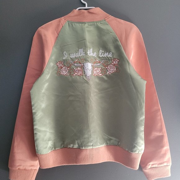 Understated Leather "Cash Only" Bomber - Size Large - Picture 1 of 4